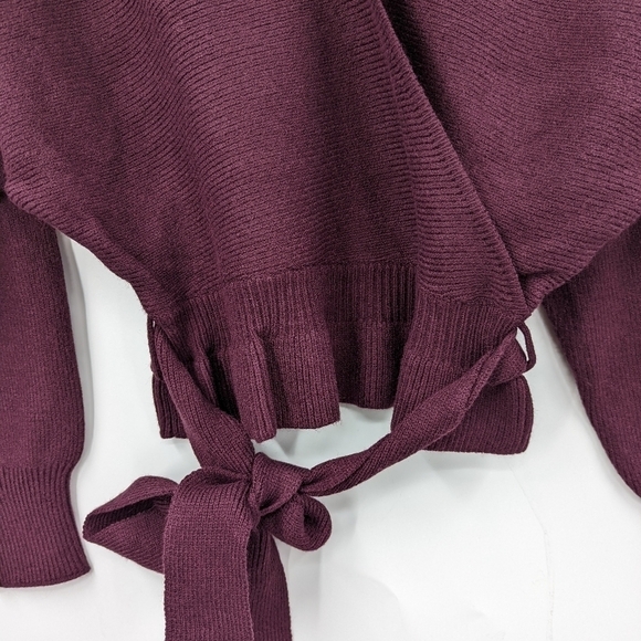 NWT LULU'S Faux Wrap Belted Dolman Sweater - Picture 3 of 8